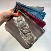 Load image into Gallery viewer, Leather Chain Applique Pouch