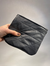Load image into Gallery viewer, Medium Quilted Recycled Leather Zipper Pouch
