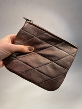 Load image into Gallery viewer, Medium Quilted Recycled Leather Zipper Pouch