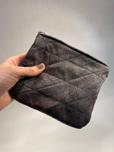 Load image into Gallery viewer, Medium Quilted Recycled Leather Zipper Pouch