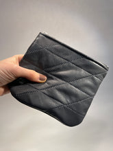 Load image into Gallery viewer, Medium Quilted Recycled Leather Zipper Pouch
